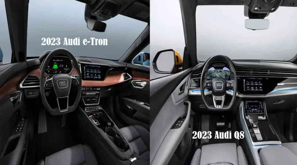 2023 Audi e tron GT vs audi e tron interior