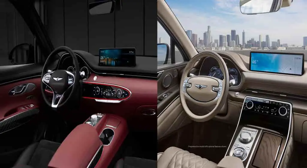 genesis GV70 vs GV80 how compare difference choose interior