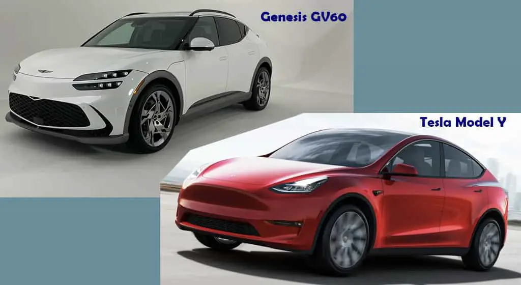 Genesis GV60 ev vs Tesla Model Y tech features