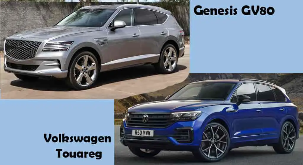 2024 Genesis gv80 vs Volkswagen Touareg luxury SUV win