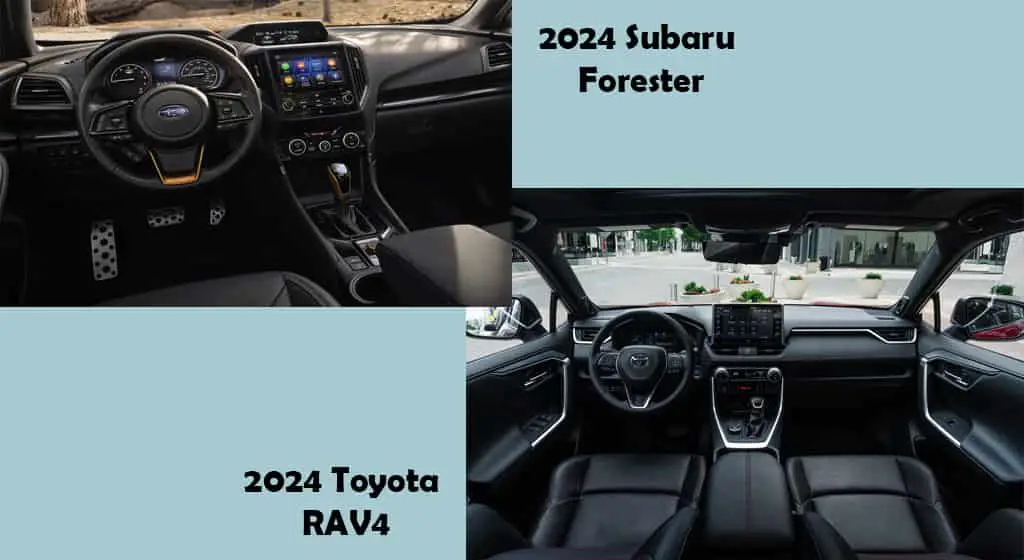 2024 Subaru forester vs 2024 Toyota rav4 comparison interior