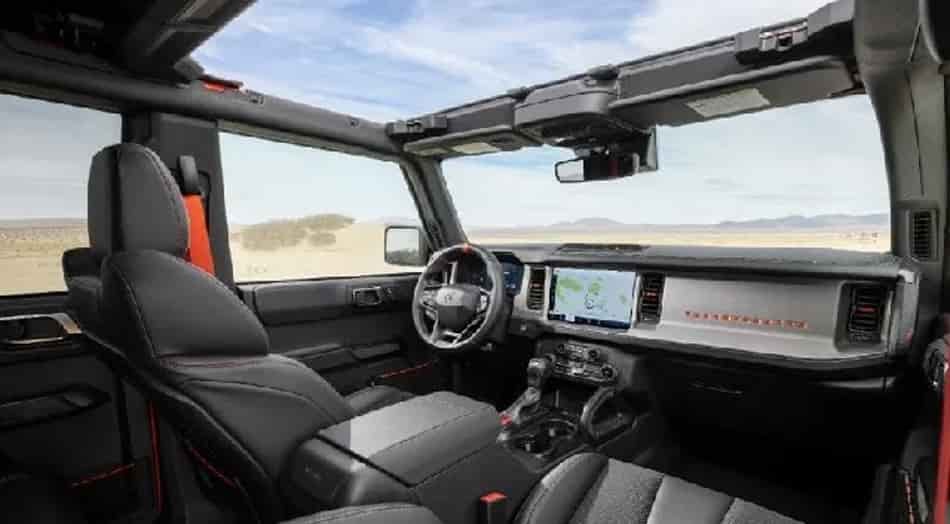 2024 ford bronco raptor interior design specs